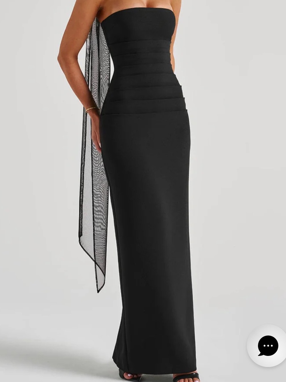 NWT Babyboo Yulia Maxi Dress | Black | Strapless | XS